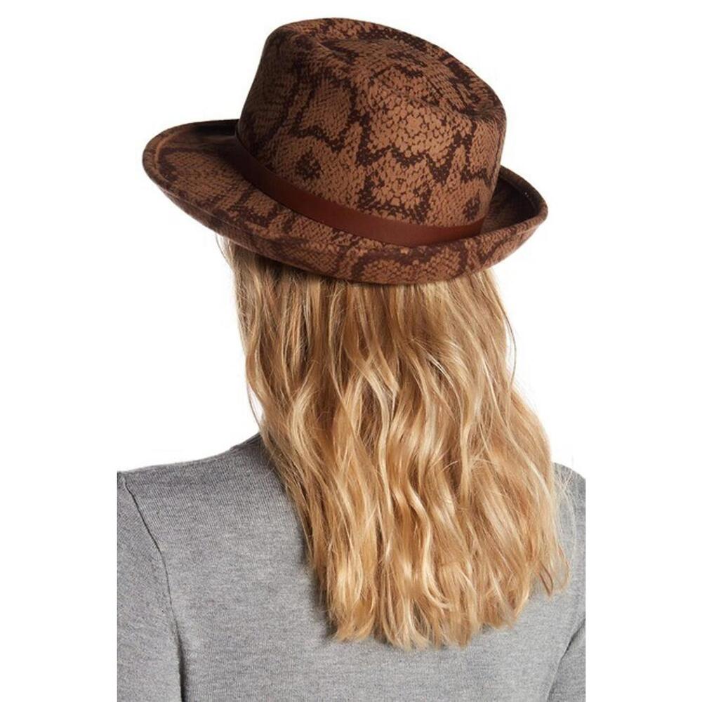 Eric Javits Brown Python Print Wool Hat Classic W… - image 1